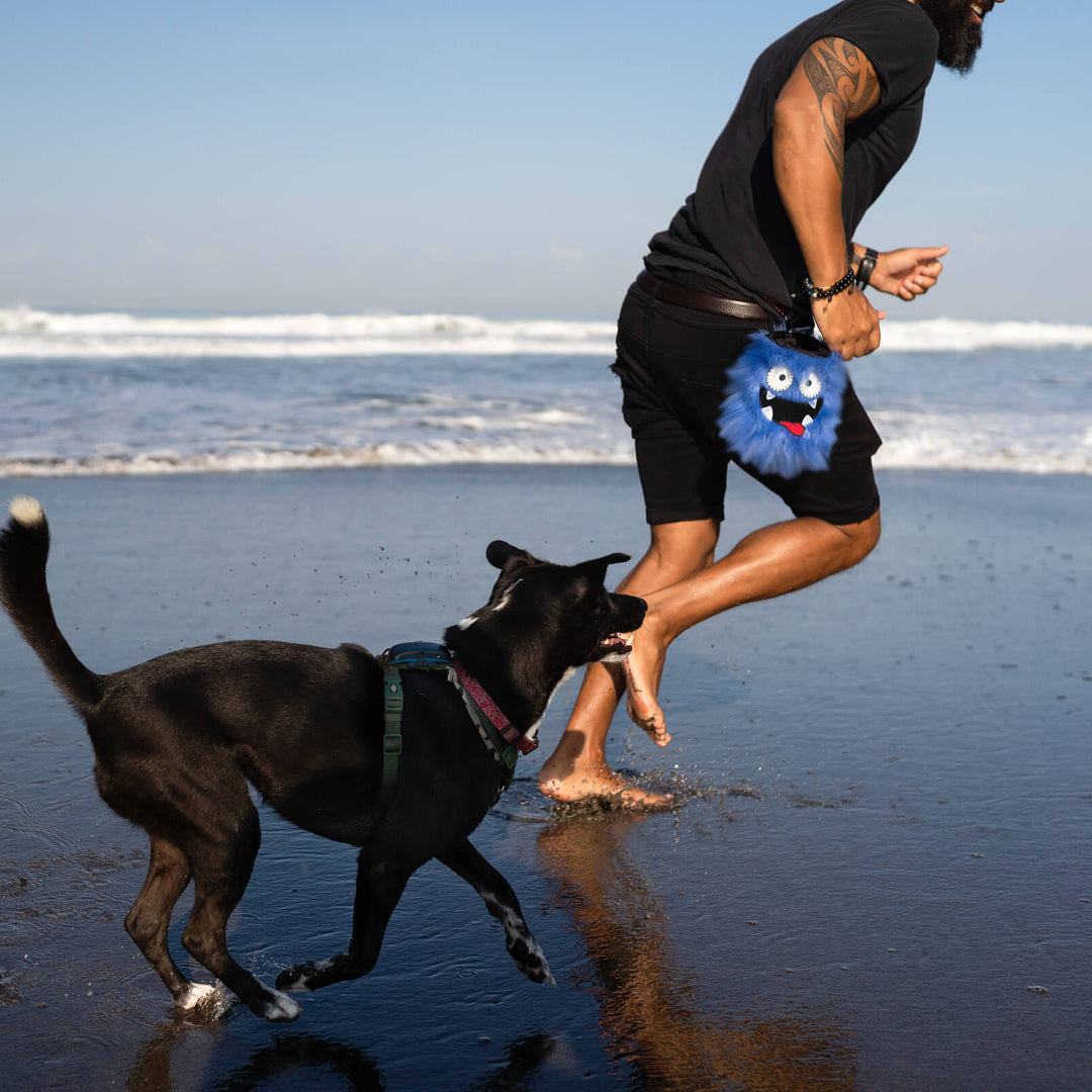 Chewy the dog treat pouch from Tequila&Bones in action