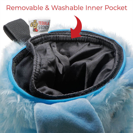 Removeable inner pouch for an easy wash and to make your treat pouch like new again. The inner pouch is also PU coated giving it an oil and water resistance which helps to keep your pouch look good even after many uses.