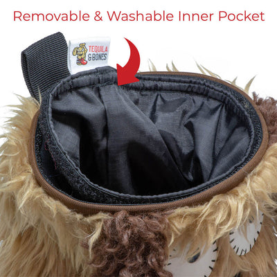 Removeable inner pouch for an easy wash and to make your treat pouch like new again. The inner pouch is also PU coated giving it an oil and water resistance which helps to keep your pouch look good even after many uses.