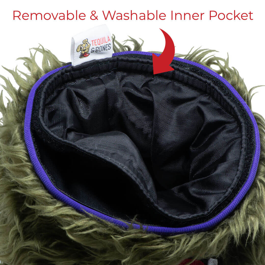 Removeable inner pouch for an easy wash and to make your treat pouch like new again. The inner pouch is also PU coated giving it an oil and water resistance which helps to keep your pouch look good even after many uses.