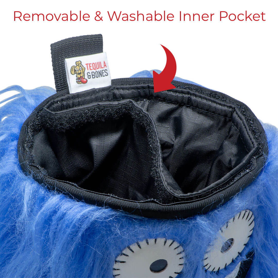 Removeable inner pouch for an easy wash and to make your treat pouch like new again. The inner pouch is also PU coated giving it an oil and water resistance which helps to keep your pouch look good even after many uses.